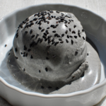 Rich Roasted Black Sesame Ice Cream Dessert