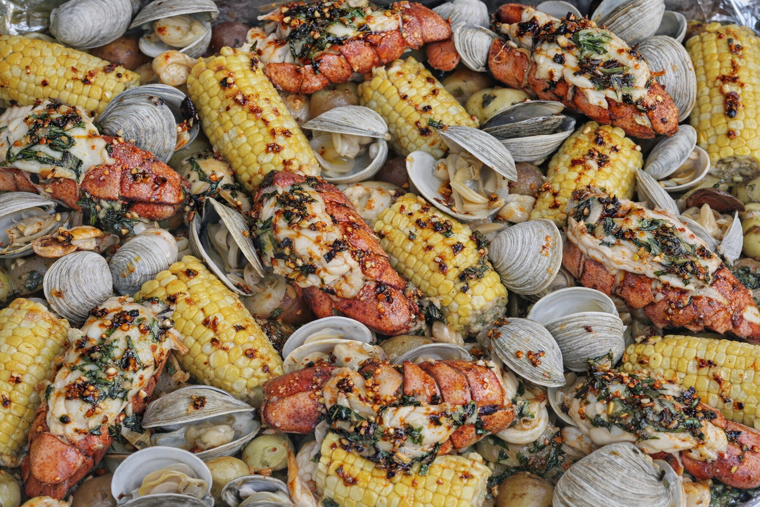 Sheet Pan Clam Bake with Chili Crisp