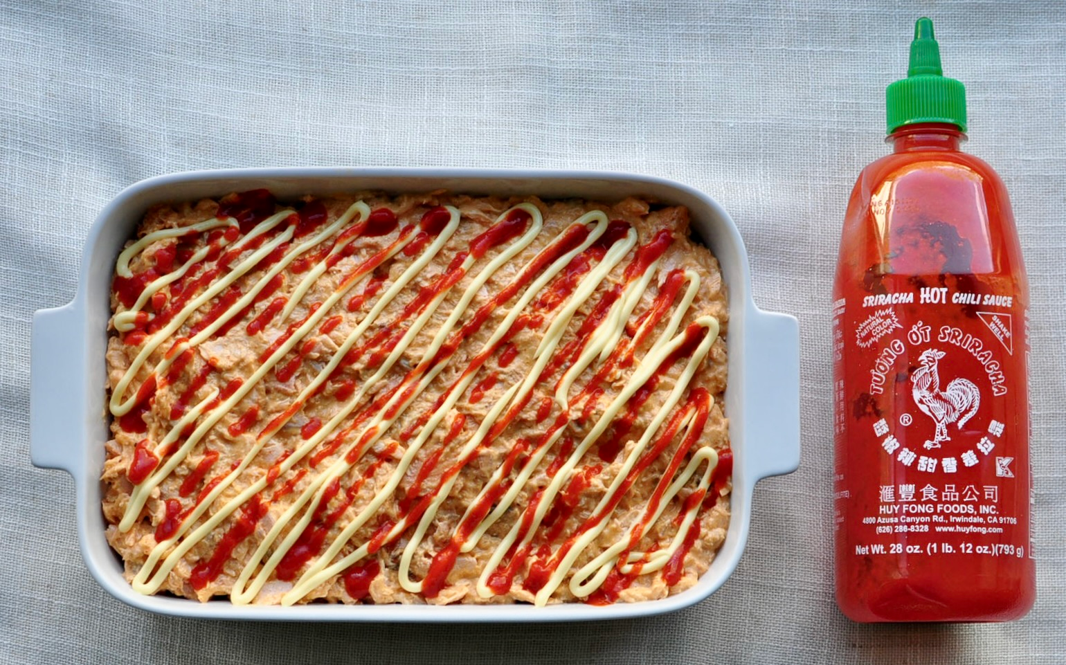 Spicy Salmon Sushi Bake Casserole with Sriracha