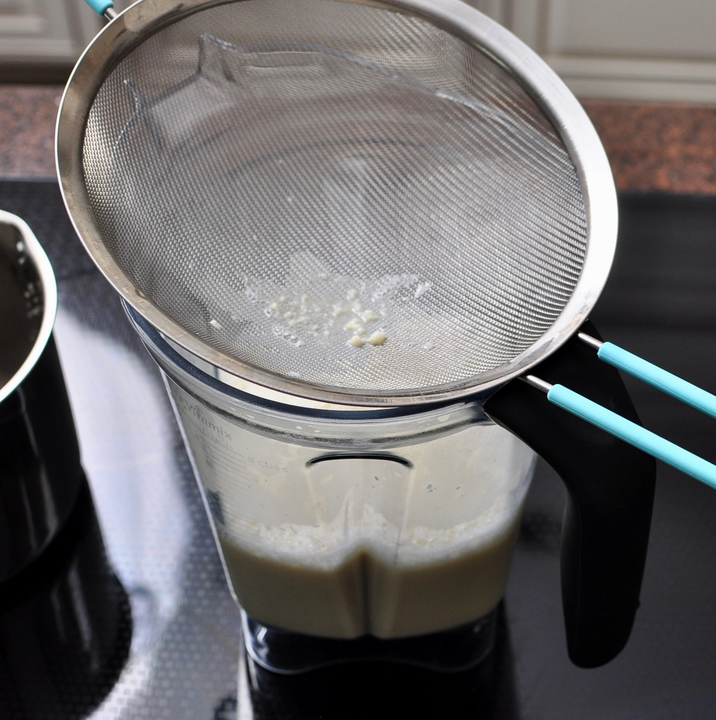 Strain Egg Custard for Homemade Guava Ice Cream Recipe