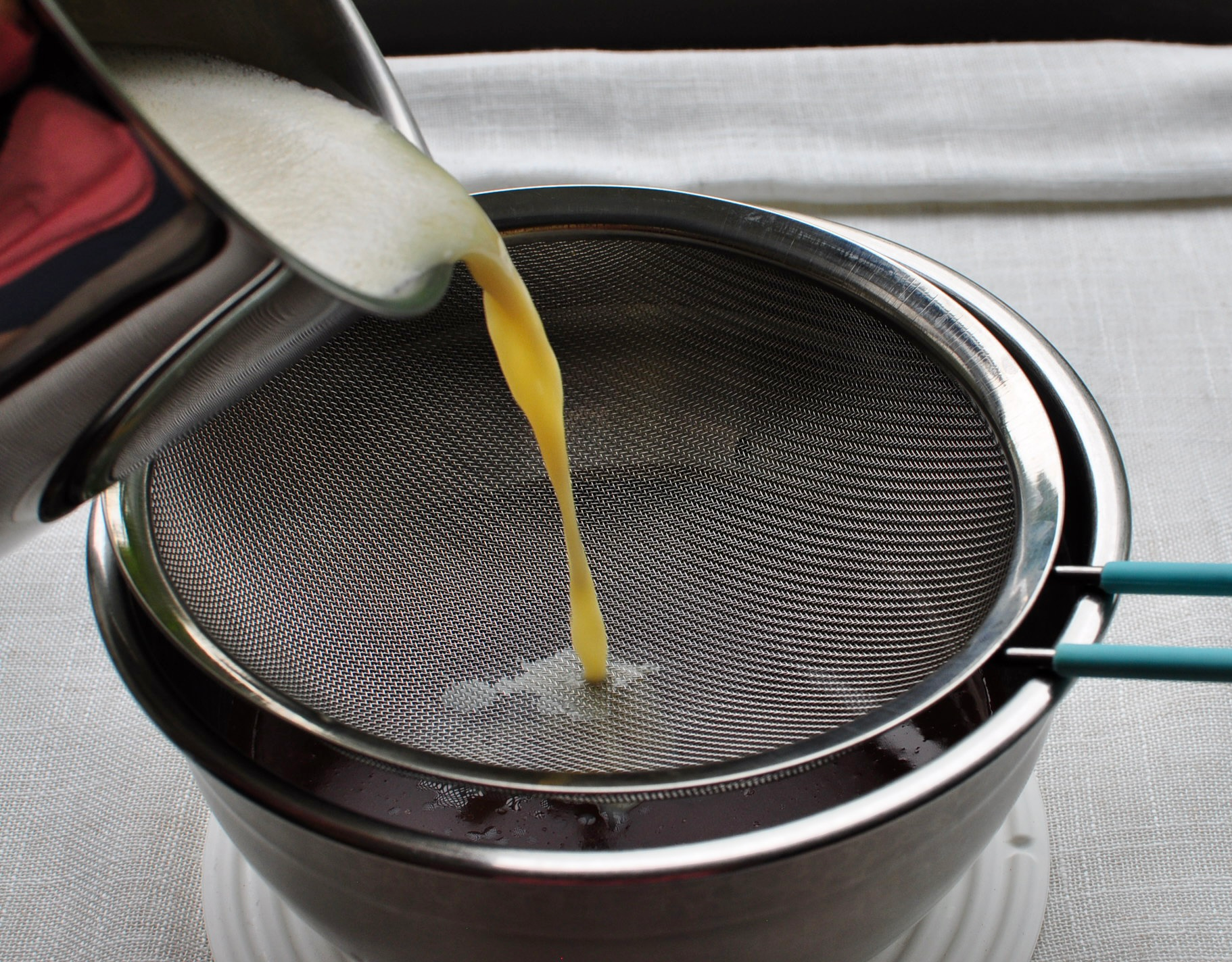 Strain Tempered Egg Custard for Ice Cream Recipe