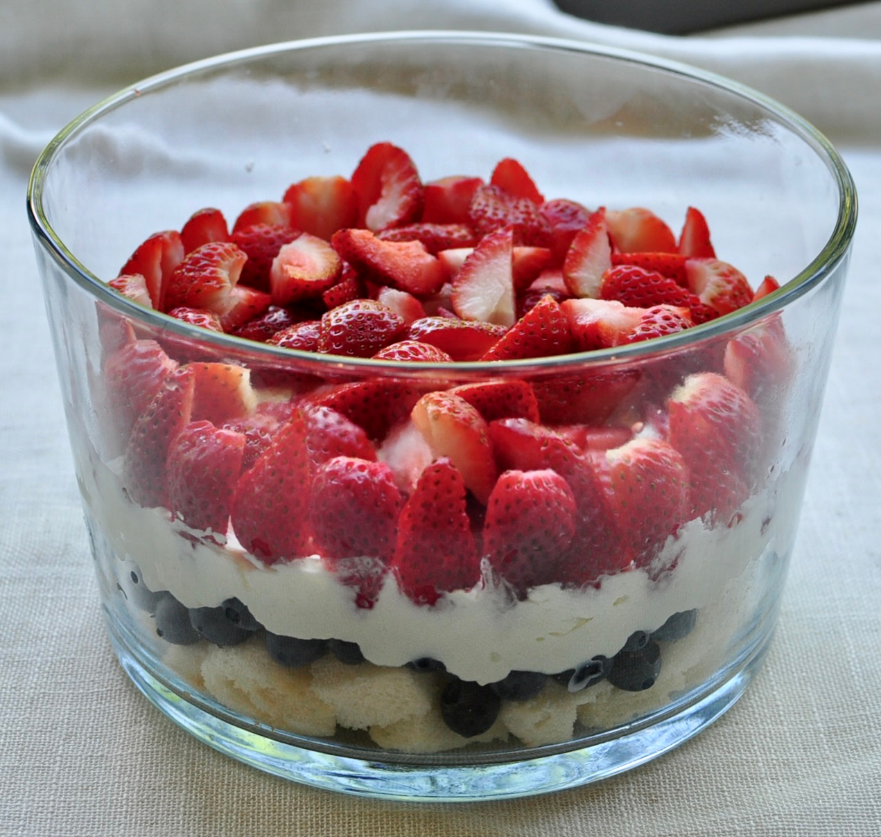 Strawberry Blueberry Trifle with Whipped Cream Cheese