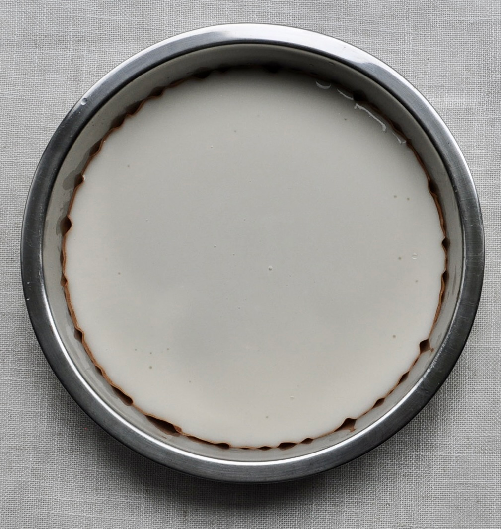 Sweet Rice Flour Batter in 9 inch cake pan for steaming