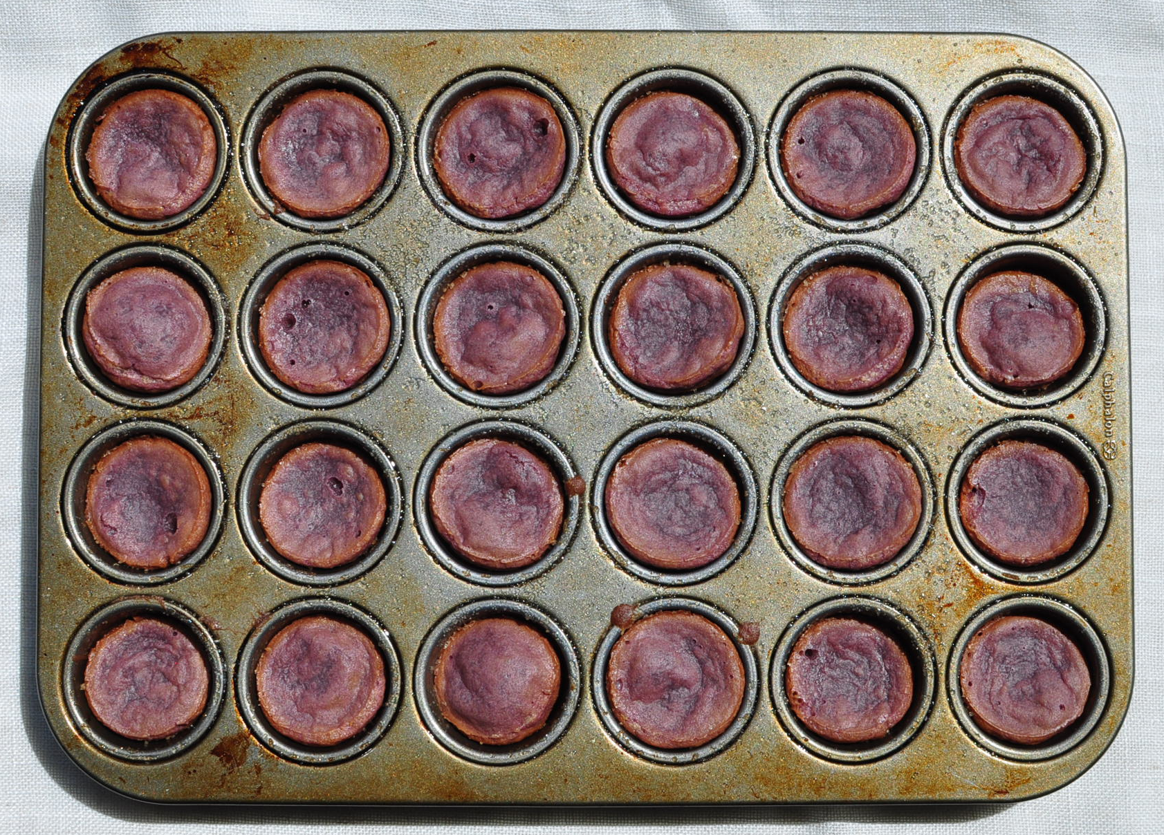 Baked Ube Mochi in Mini Muffin Pan