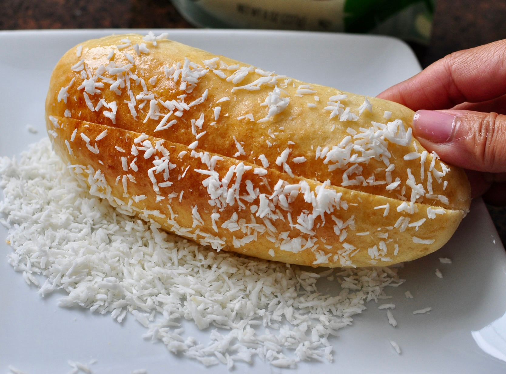 Chinese Bakery Coconut Shreds on Cream Bun