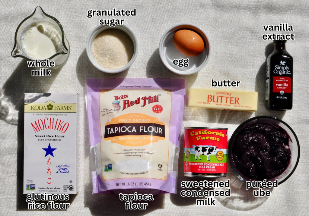 Ingredients for Shanghai Ube Mochi Tots