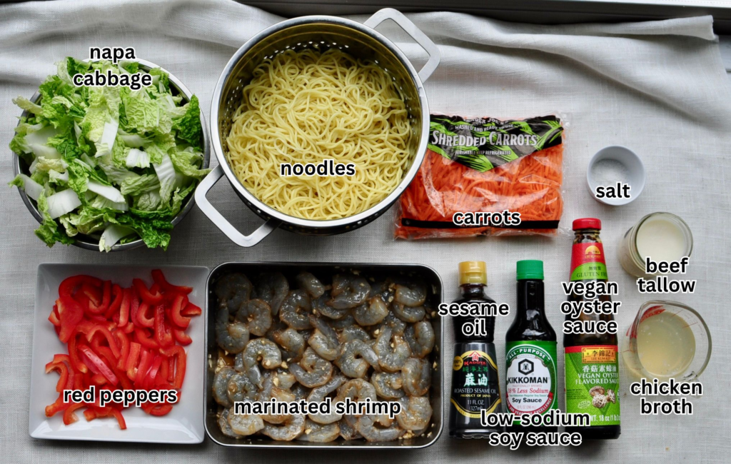 Ingredients for Shrimp Lo Mein Recipe