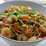 Vegetables Shrimp and Egg Noodles Lo Mein Recipe